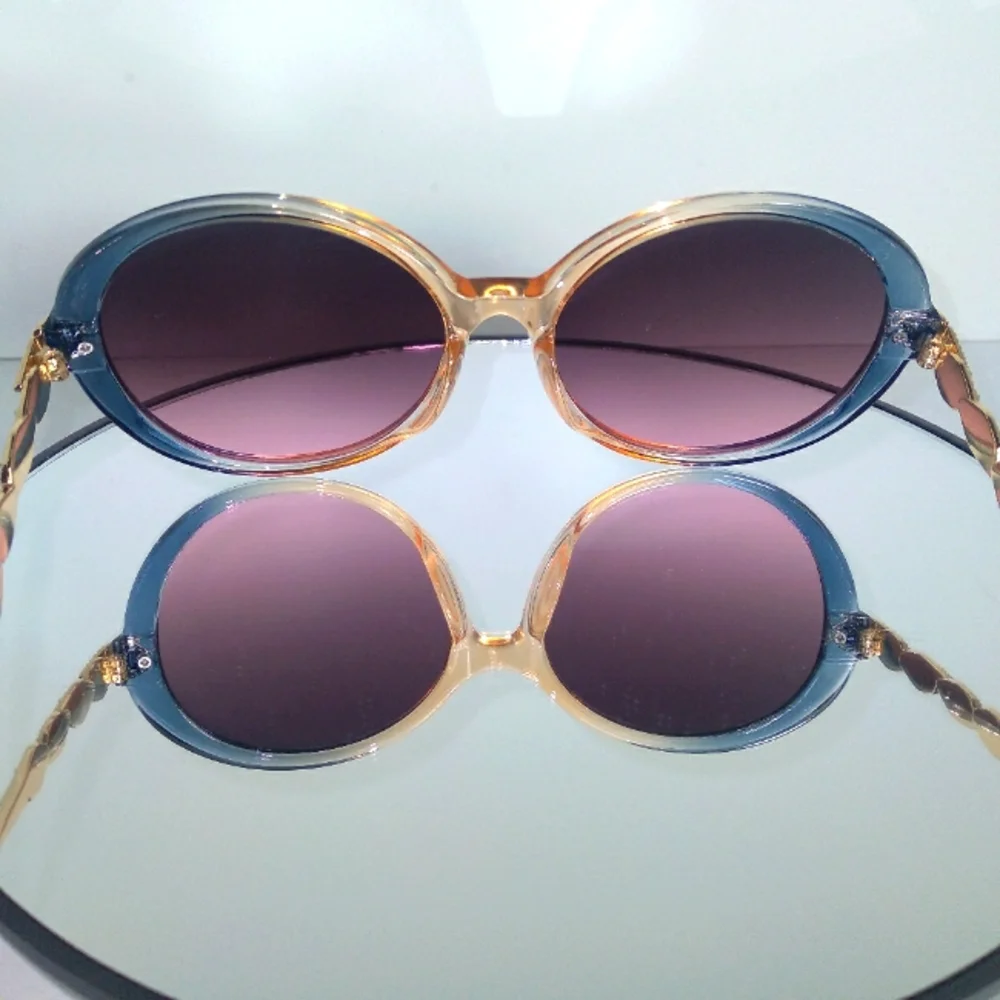 It's A New Day Blue Round Sunglasses - Picture 8 of 10